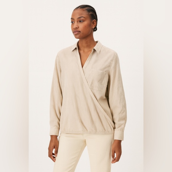 J. Jill Tops - J. Jill Tan Wrap Blouse